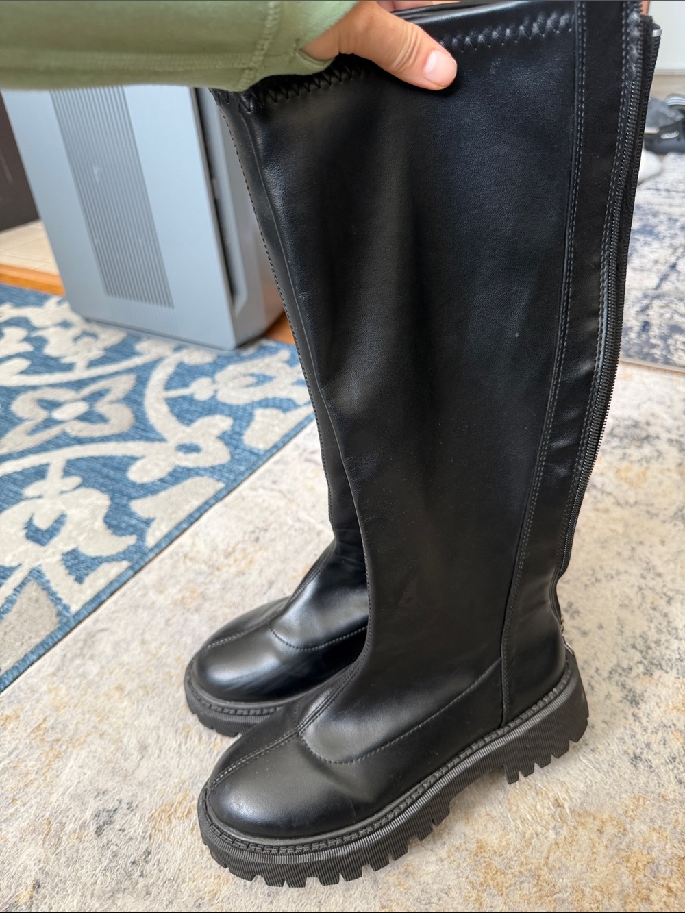 SHEIN Black Tall Chunky Platform Ankle Boots
